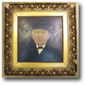 Dirty, chipped
painting & frame